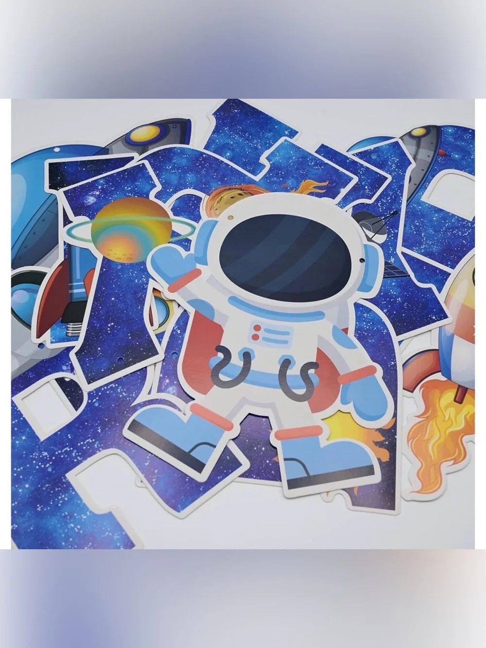Astronaut Party Cutouts - Blue, Red and White Space Decorations